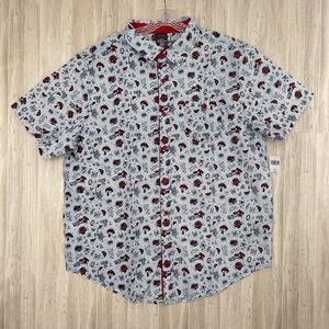 Marvel Spider Man Shirt Men’s Button Down Size XL Short Sleeve Disneyland Hero